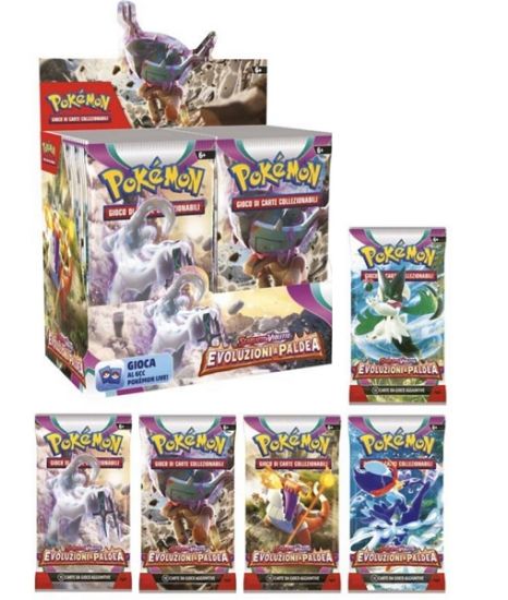 Immagine di CARTE DA GIOCO POKEMON BUSTINA 1x10pz SCARLATTO E VIOLETTO EVOLUZIONI A PALDEA (V.5,00)