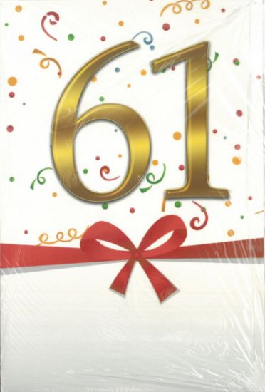 Immagine di BIGLIETTI AUGURI ANNI 61 - 10pz - N.61