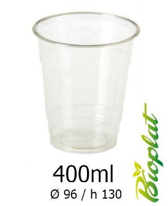 Immagine di BICCHIERI BEVANDE FREDDE 400ml 50pz TRASPARENTI PLA BIO