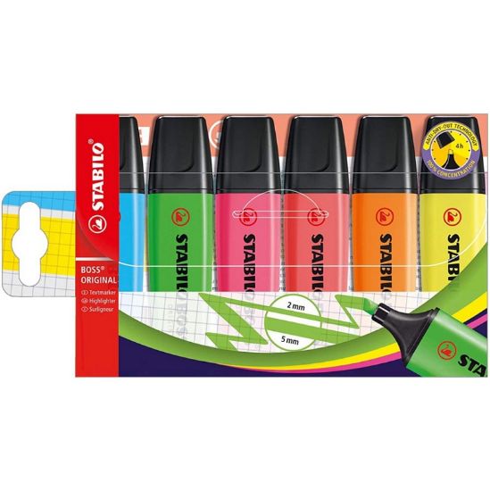 Picture of EVIDENZIATORE STABILO BOSS 6pz BLISTER ASSORTITI