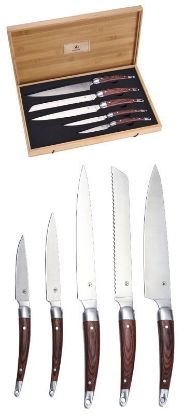 Immagine di LAGUIOLE COLTELLI CUCINA SET 1x5pz KINVES PAKKA BAMBOO