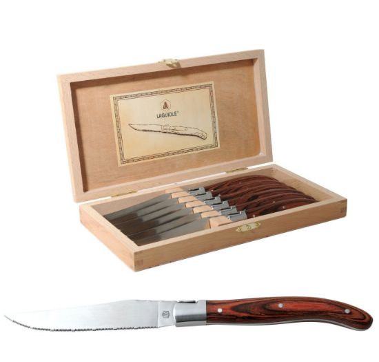 Immagine di LAGUIOLE COLTELLI STEAK KNIVES 1x6pz WOODEN GB GABARRET