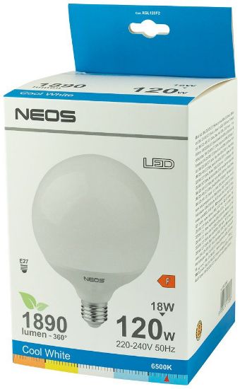 Immagine di LAMPADINE LED E27 18W GLOBO LUCE FREDDA 1pz 6500K - NEOS NOVALINE