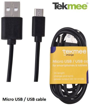 Immagine di CAVETTO USB MICRO PER ANDROID NERO 1pz 1mt TEKMEE