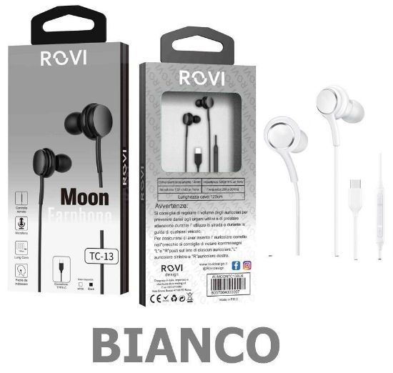 Immagine di AURICOLARI CUFFIE TYPE-C TC-13 1pz BIANCO BLISTER - ROVI