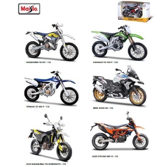Immagine di GIOCHI MOTO CROSS 1:12 MAISTO 1pz - MODELLI ASSORTITI