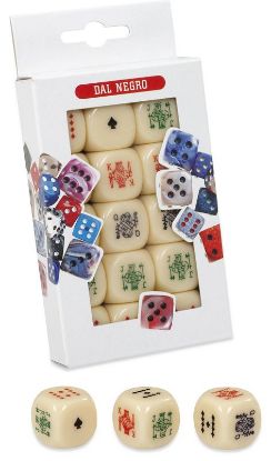 Immagine di GIOCHI DADI POKER AVORIO 22mm DAL NEGRO 3x5pz