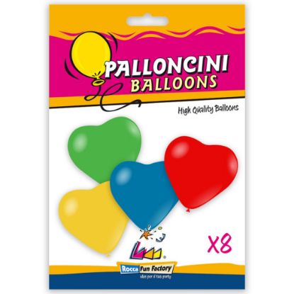 Picture of PALLONCINI FORMA CUORE 8pz 25cm COLORI ASSORTITI