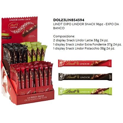 Immagine di LINDT EXPO LINDOR SNACK 96pz - EXPO DA BANCO - PR2025