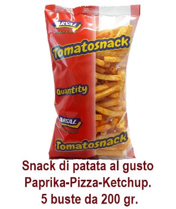 Immagine di PATATINE TOMATO SNACK SUPER TUBE 200gr 5pz ARSAL - aperitivo