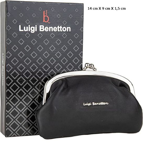 Immagine di PORTAFOGLIO PORTAMONETE 3091 NERO 1pz VERA PELLE BENETTON