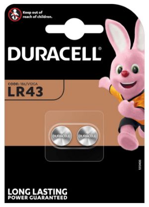 Immagine di PASTIGLIE DURACELL LR43 1.5v 2x 1pz ALCALINE