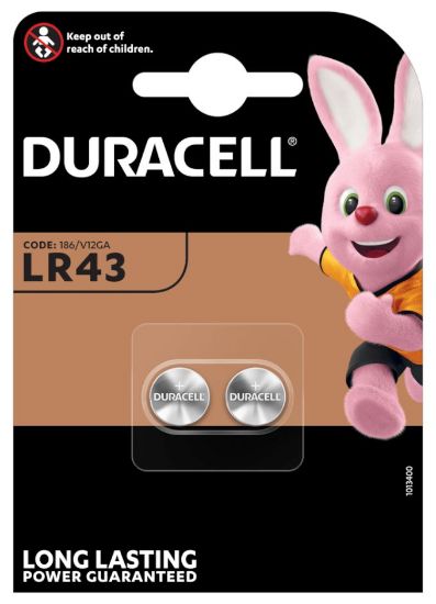 Immagine di PASTIGLIE DURACELL LR43 1.5v 2x 1pz ALCALINE