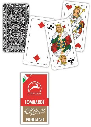 Immagine di CARTE DA GIOCO LOMBARDE 150 ROSSO MODIANO 1pz