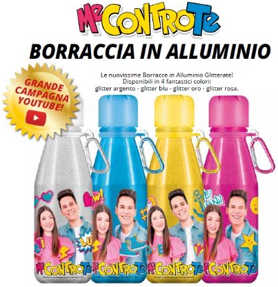 Immagine di BORRACCIA ALLUMINIO 500ml 1pz ME CONTRO TE colori assortiti