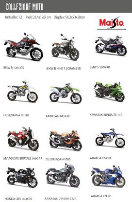 Immagine di GIOCHI MOTO 1:12 MAISTO 1pz MODELLI ASSORTITI