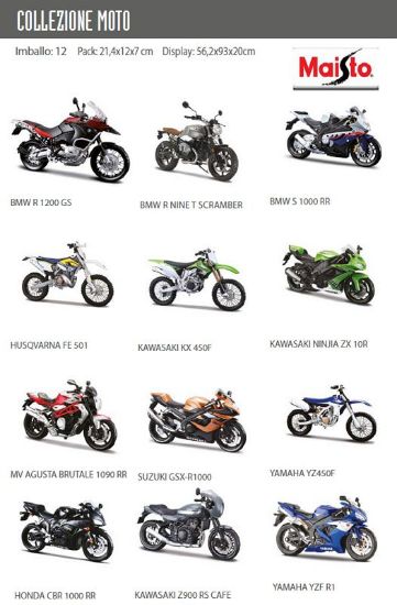 Immagine di GIOCHI MOTO 1:12 MAISTO 1pz MODELLI ASSORTITI