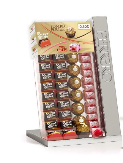 Immagine di ESPOSITORE FERRERO DA BANCO PRALINE SINGOLE SCIVOLO PERMANENTE (acquistando 150euro)