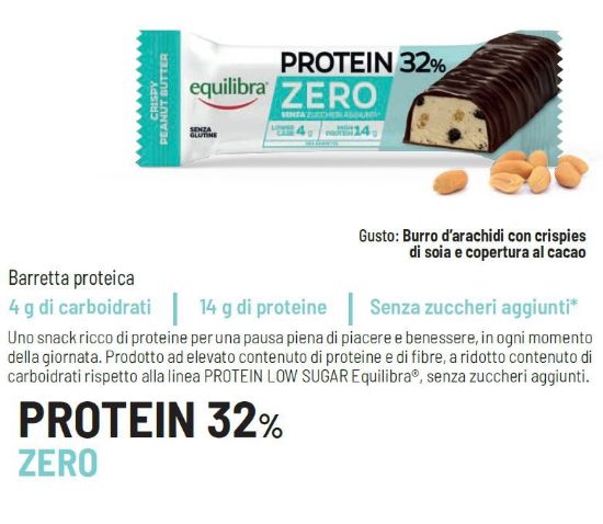 Immagine di BARRETTA EQUILIBRA PROTEIN 32% 24pz CRISPY PEANUT BUTTER