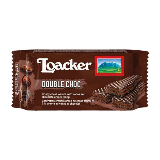 Immagine di BISCOTTI WAFER LOACKER DOUBLE CHOC 45g 25pz