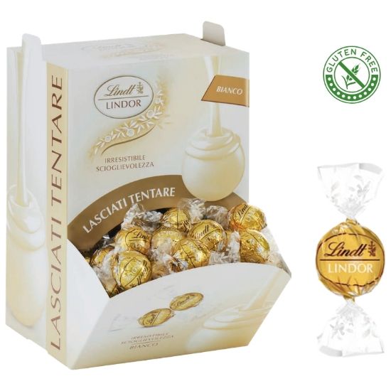 Immagine di LINDT BOULES LINDOR 1200gr BIANCO 96pz bocca di lupo - PR2025