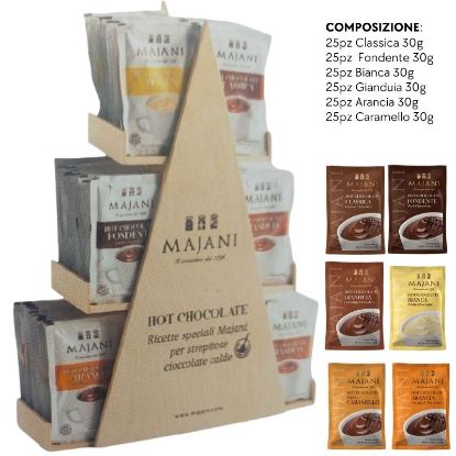 Picture of CIOCCOLATA MAJANI 25x6gusti 150pz BUSTINA MONODOSE + EXPO IN LEGNO - PR2026