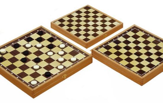 Immagine di GIOCHI SCATOLA DAMA IN LEGNO 30x30cm pedine in legno