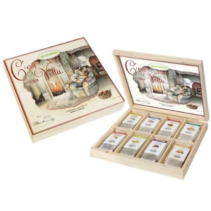 Picture of REGINADIFIORI TISANE SCATOLA 40pz 3gr. ASSORTITI + SCATOLA IN LEGNO