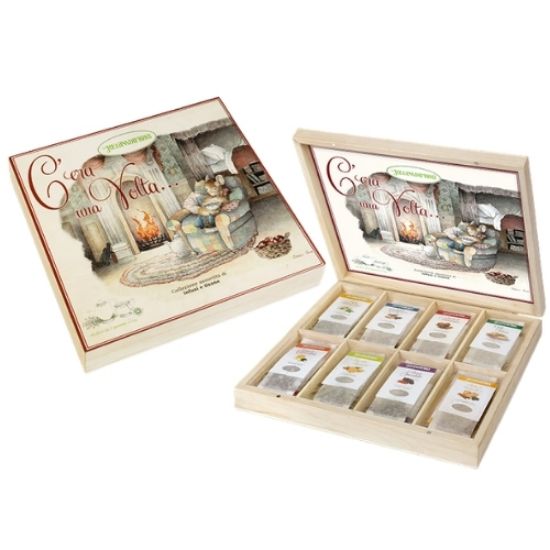 Picture of REGINADIFIORI TISANE SCATOLA 40pz 3gr. ASSORTITI + SCATOLA IN LEGNO