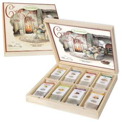 Picture of REGINADIFIORI TISANE SCATOLA 40pz 3gr. ASSORTITI + SCATOLA IN LEGNO