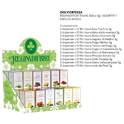 Immagine di REGINADIFIORI TISANE 360pz 3gr. ASSORTITI + EXPO DA BANCO