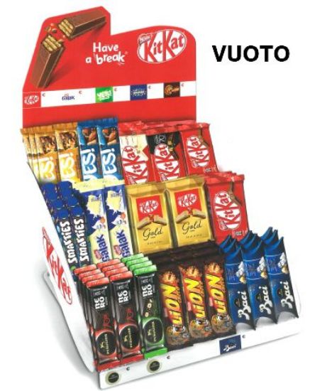 Immagine di ESPOSITORE NESTLE DA BANCO 3 PIANI IN PVC SCALETTA 50cm (acquistando 450euro)