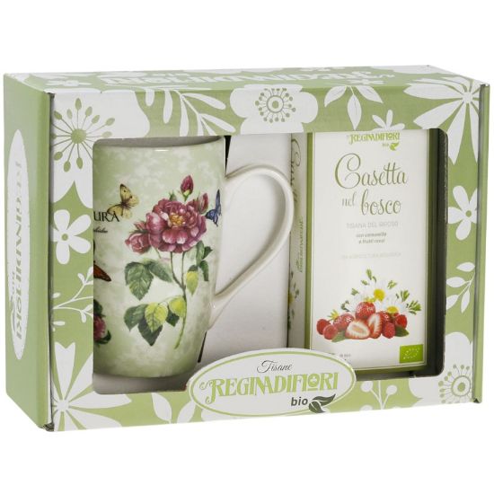 Picture of REGINADIFIORI SCATOLA REGALO MUG + TISANA BIO CASETTA NEL BOSCO