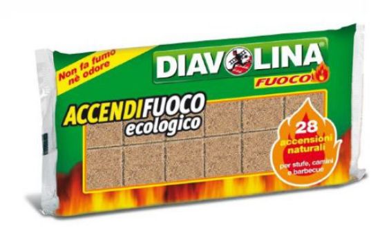 Immagine di ACCENDIFUOCO DIAVOLINA 28 CUBI ECOLOGICO