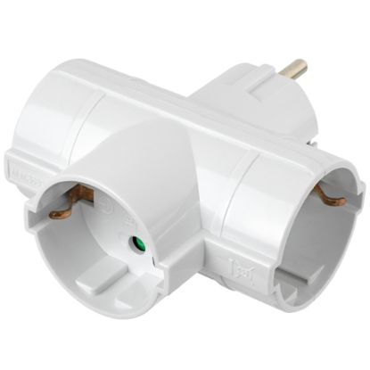 Immagine di PRESA ADATTATORE 3 PRESE SCHUKO + SPINA SCHUKO 1500w - NOVALINE
