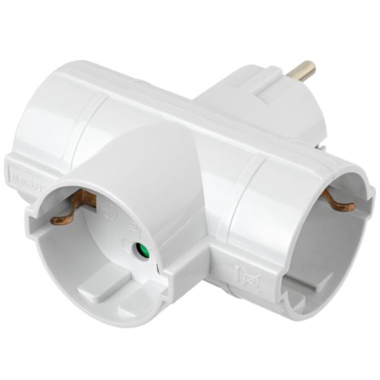 Immagine di PRESA ADATTATORE 3 PRESE SCHUKO + SPINA SCHUKO 1500w - NOVALINE