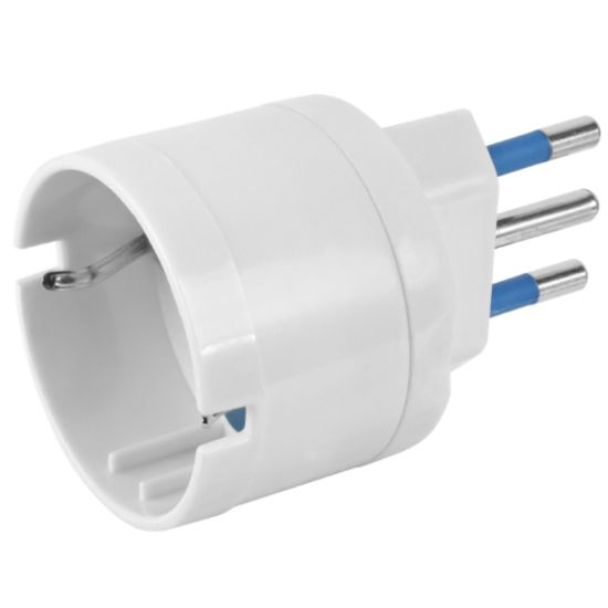 Picture of PRESA ADATTATORE da SCHUKO a SPINA 2poli+T10A BLISTERATO NOVALINE