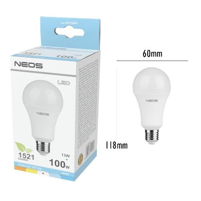 Picture of LAMPADINE LED E27 13W GOCCIA LUCE NATURALE 1pz 4000K/1521im A+ - NEOS NOVALINE