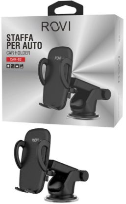 Immagine di SUPPORTO PER AUTO STAFFA CELLULARE CAR-02 1pz NERO - ROVI