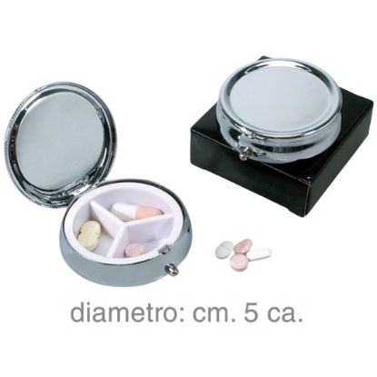 Picture of PORTAPILLOLE TASCABILE GEIT METALLO 1pz SILVER