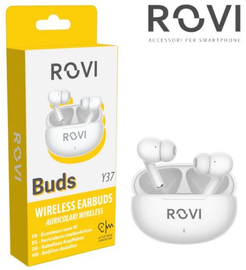 Immagine di AURICOLARI CUFFIE WIRELESS BUDS Y37 1pz WHITE - ROVI