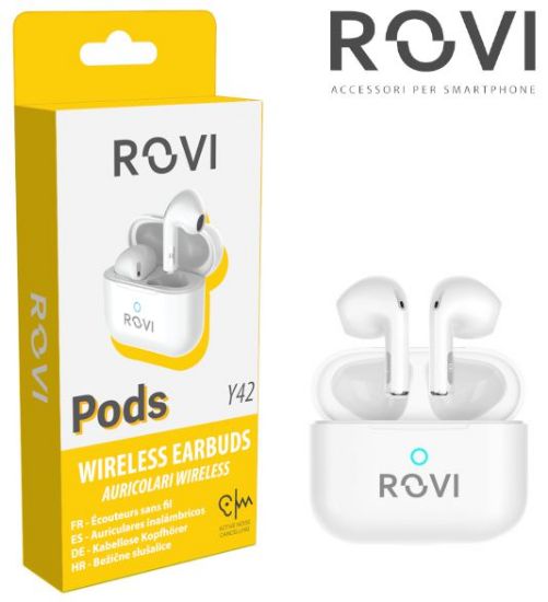 Immagine di AURICOLARI CUFFIE WIRELESS PODS Y42 1pz WHITE - ROVI