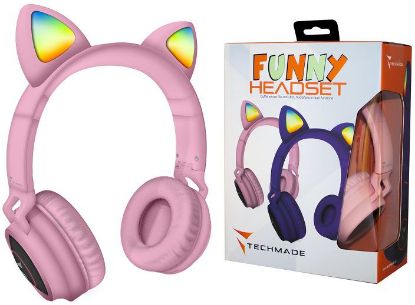 Immagine di AURICOLARI CUFFIE WIRELESS CON MICROFONO PINK 1pz CON MICROFONO