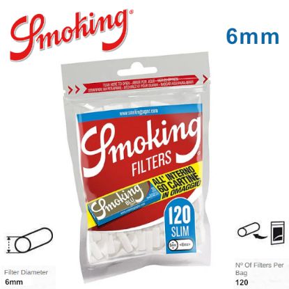 Immagine di FILTRI SMOKING SLIM 6mm 30x120pz BUSTINA + CARTINA CORTA BLU -PROV-D01778020