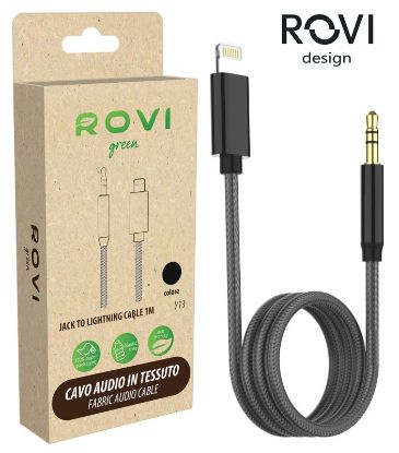 Immagine di CAVETTO AUDIO AUX LIGHTNING JACK 3,5mm 1mt 1pz NERO BLISTER ECO - ROVI