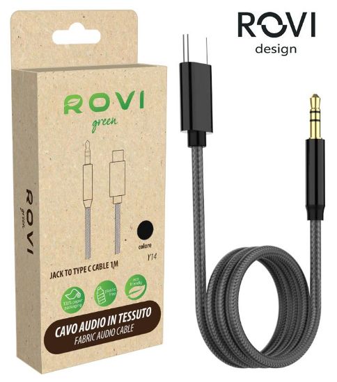 Immagine di CAVETTO AUDIO AUX TYPE-C JACK 3,5mm 1mt 1pz NERO BLISTER ECO - ROVI