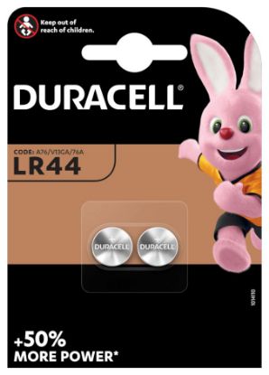 Immagine di PASTIGLIE DURACELL LR44 1.5v 2x 1pz ALCALINE