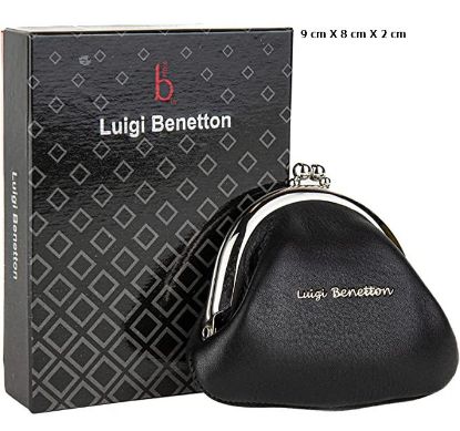 Immagine di PORTAFOGLIO PORTAMONETE 3092 NERO 1pz VERA PELLE BENETTON