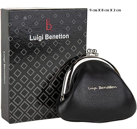 Immagine di PORTAFOGLIO PORTAMONETE 3092 NERO 1pz VERA PELLE BENETTON