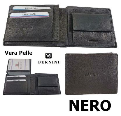 Immagine di PORTAFOGLIO UOMO BERNINI NERO 4921 1pz VERA PELLE PATELLA + MONETA